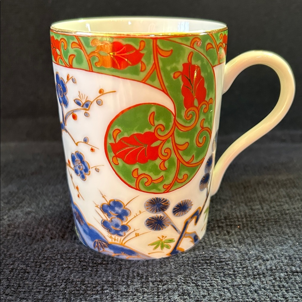 Bloomingdale’s Kutani Brocade Japanese Porcelain Hand Painted Mug